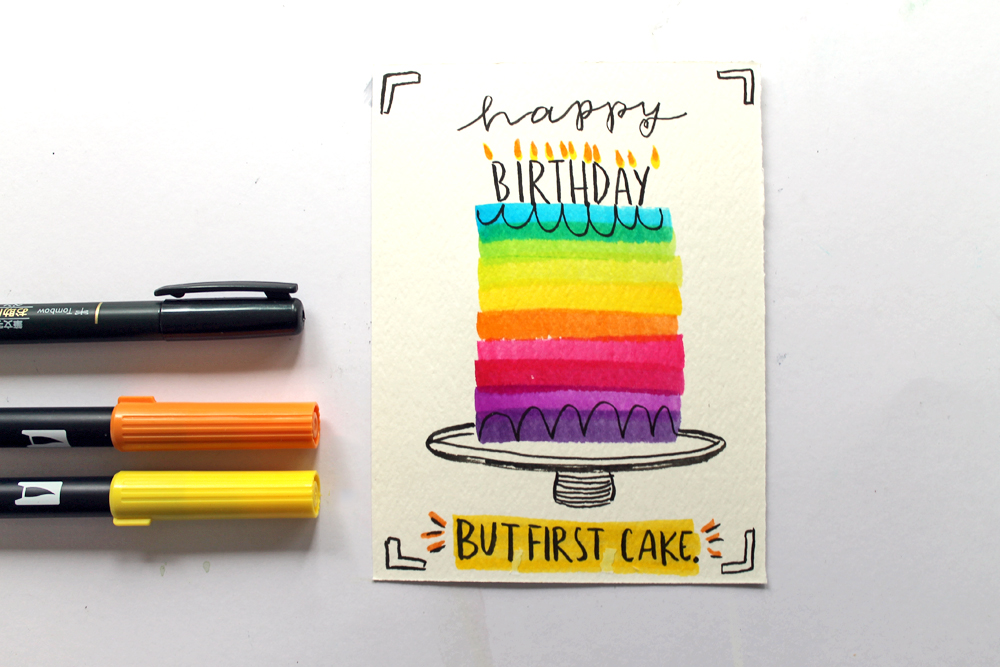 3 Birthday Cards that are SO easy you can make one in under 5 minutes! Tutorial by @studiokatie and @tombowusa