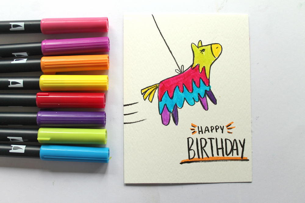 3 Birthday Cards that are SO easy you can make one in under 5 minutes! Tutorial by @studiokatie and @tombowusa