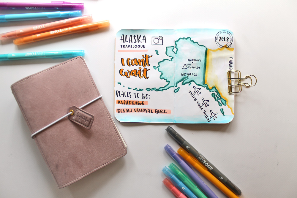 Learn how to easily draw maps in your Traveler's Notebook Travel Journal using this tutorial by @studiokatie on the @tombowusa Blog.