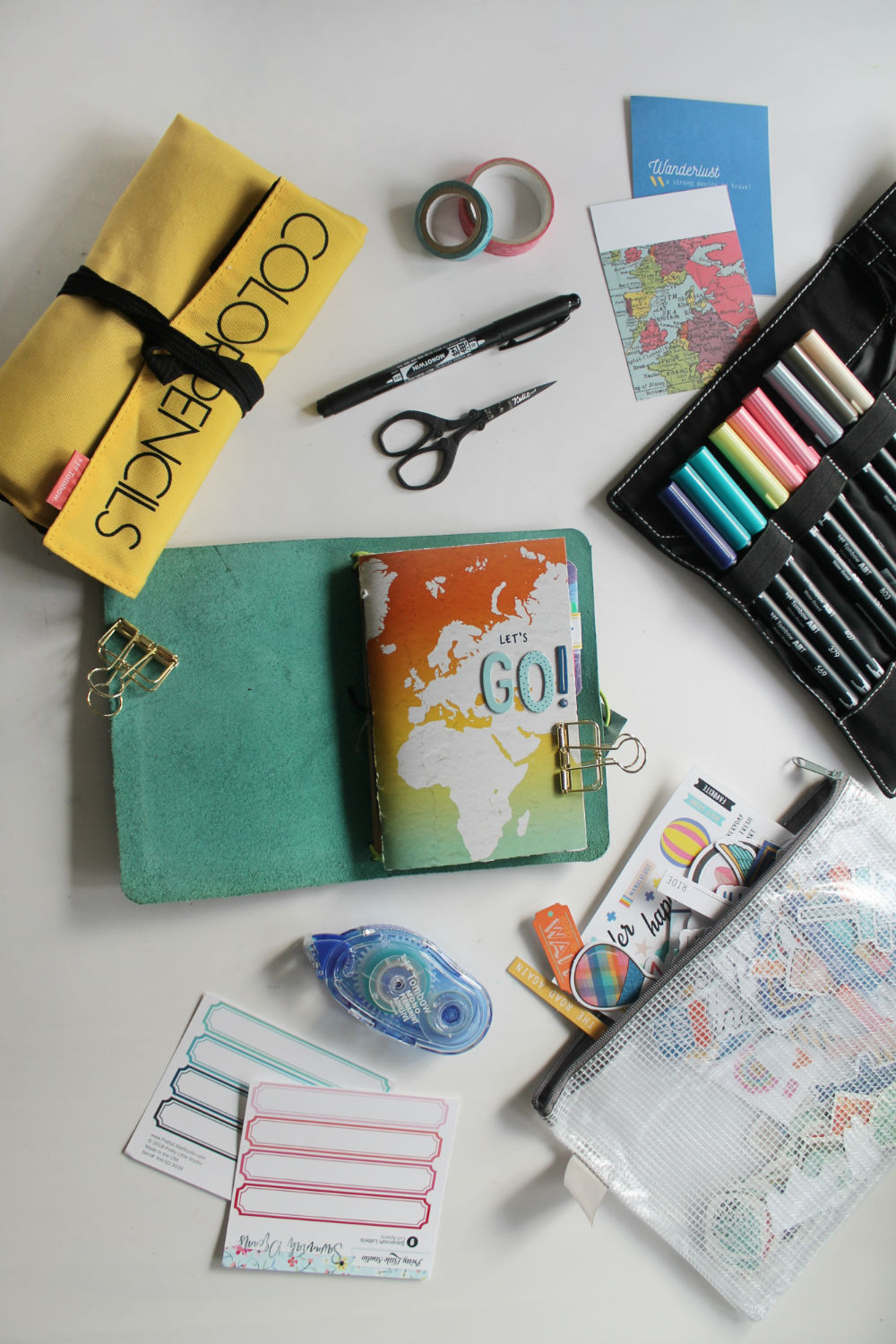 DIY Travel Journal Kit- How to bind a journal and put together a kti using supplies from @tombowusa and a tutorial from @studiokatie