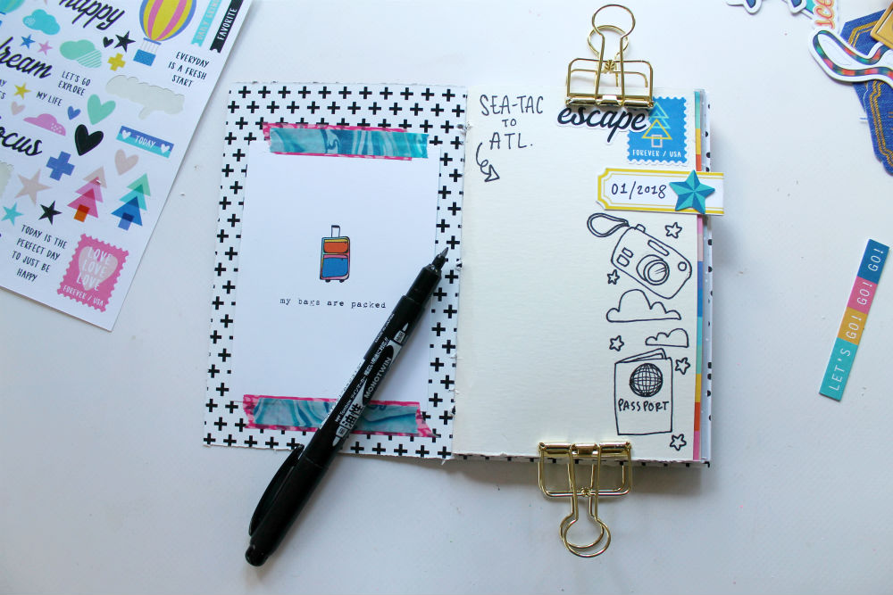 DIY Travel Journal Kit- How to bind a journal and put together a kti using supplies from @tombowusa and a tutorial from @studiokatie