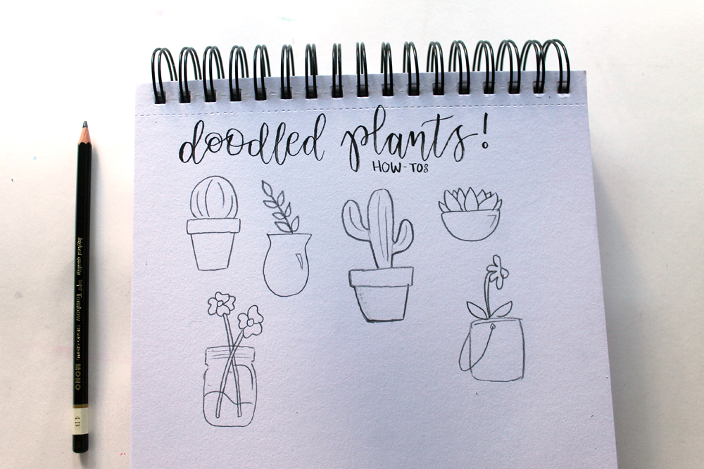 Learn how to doodle 6 easy plants using this step-by-step tutorial from @studiokatie and @tombowusa