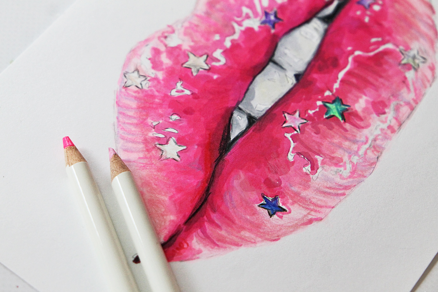 How to Color Lips for Galentine's Day Cards using @tombowusa ABT PRO Alcohol-Based Markers. tutorial by @studiokatie