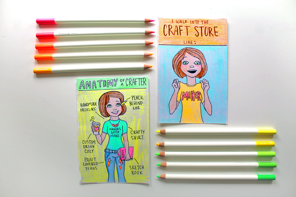 @punkprojects designed these "Crafter" inspired postcards that you can print out, color and send to all of your DIY & maker friends! Get them on the @tombowusa blog!