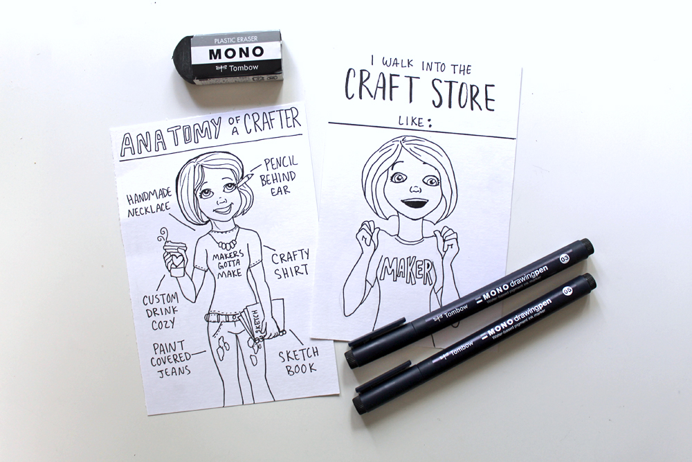 @punkprojects designed these "Crafter" inspired postcards that you can print out, color and send to all of your DIY & maker friends! Get them on the @tombowusa blog!