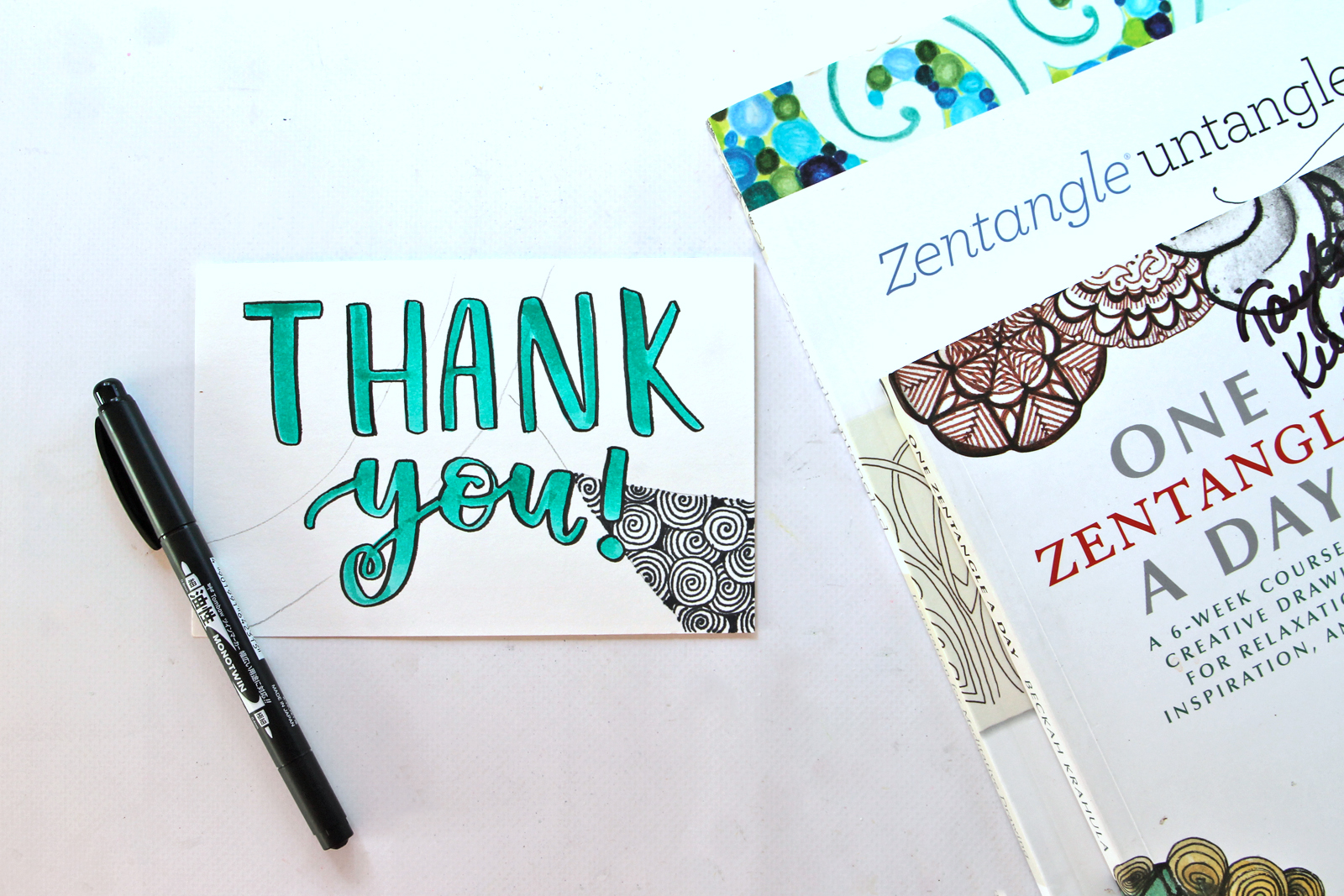 Learn how to create some easy Zentangle-Inspired Hand Lettered Cards using Tombow's Advanced Lettering Set! Tutorial by @studiokatie for @tombowusa