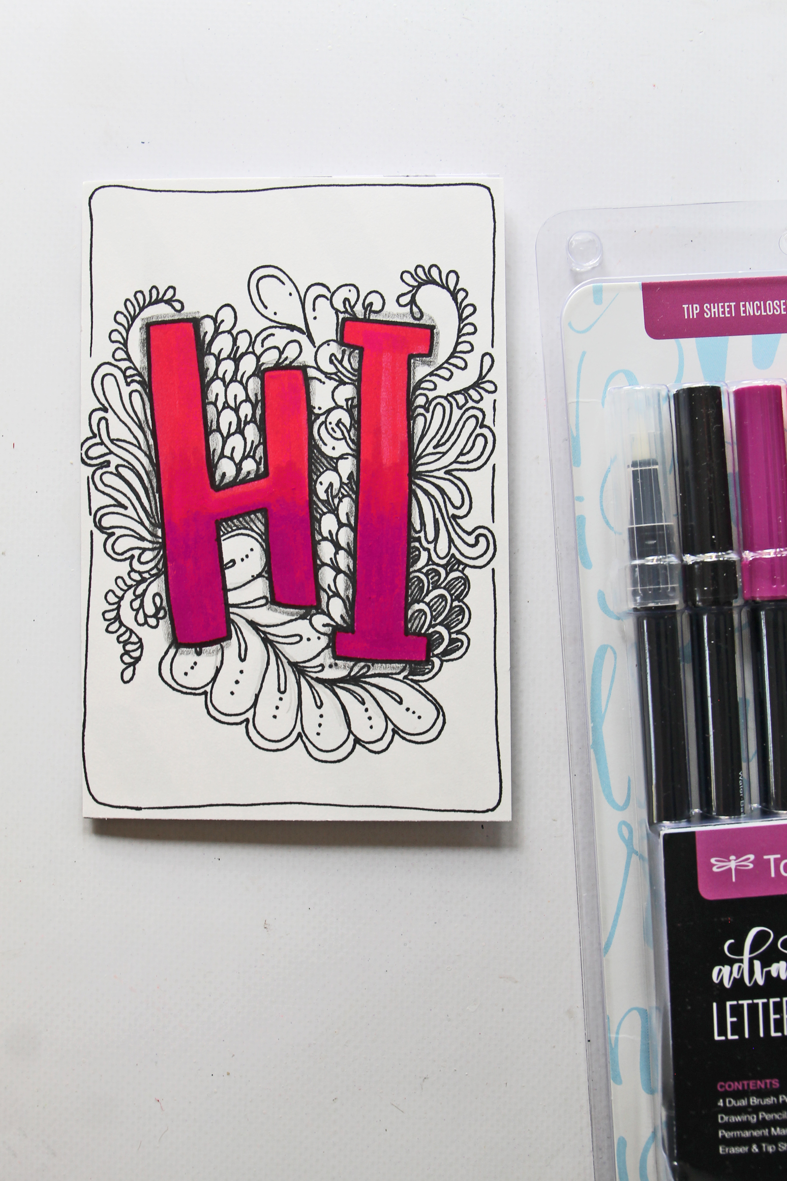 Learn how to create some easy Zentangle-Inspired Hand Lettered Cards using Tombow's Advanced Lettering Set! Tutorial by @studiokatie for @tombowusa