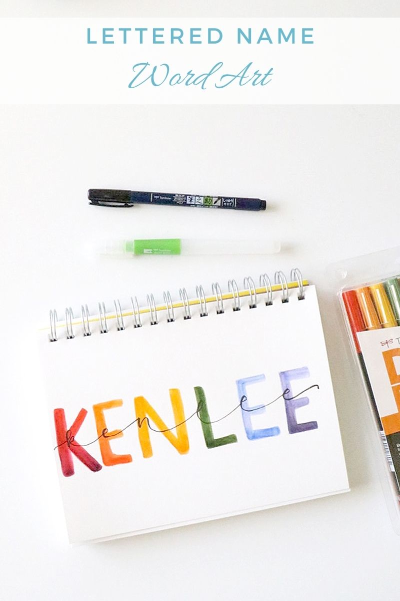 Create a double layered lettered word art project with Tombow