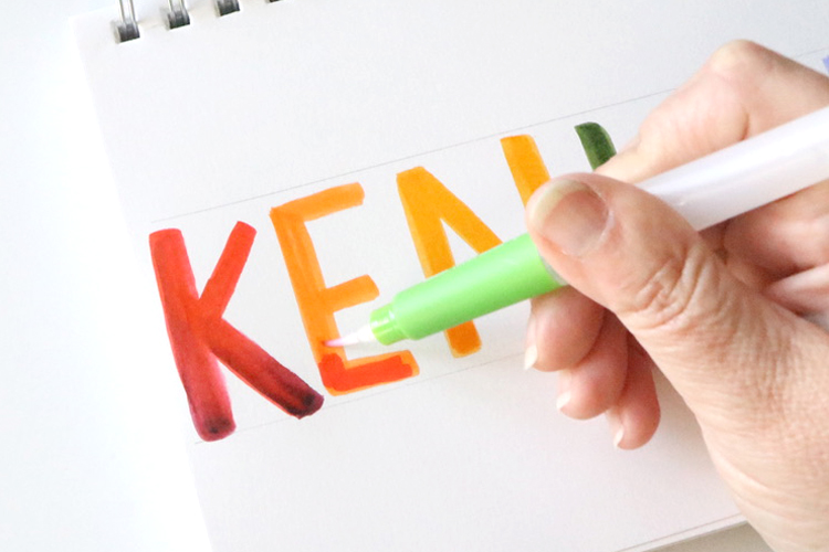 Create a double layered lettered word art project with Tombow