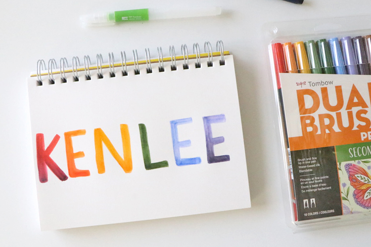 Create a double layered lettered word art project with Tombow