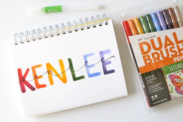 Create a double layered lettered word art project with Tombow