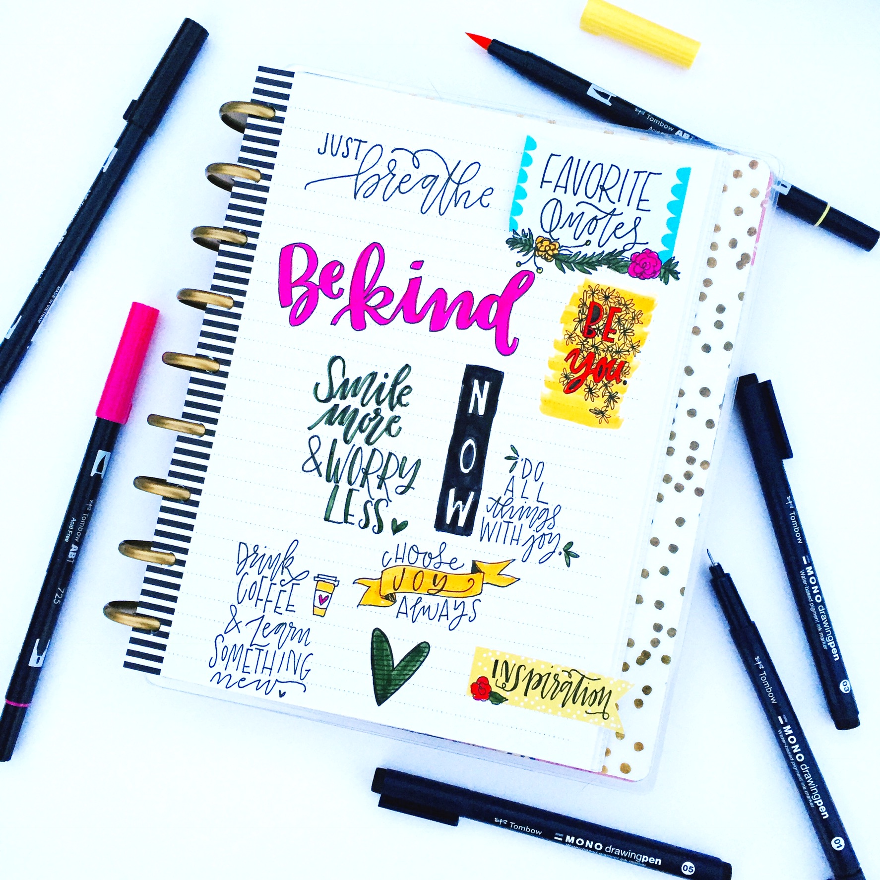 Learn lettering tips and tricks from Lauren Fitzmaurice of @renmadecalligraphy using the new Tombow MONO Drawing Pens from tombowusa.com.