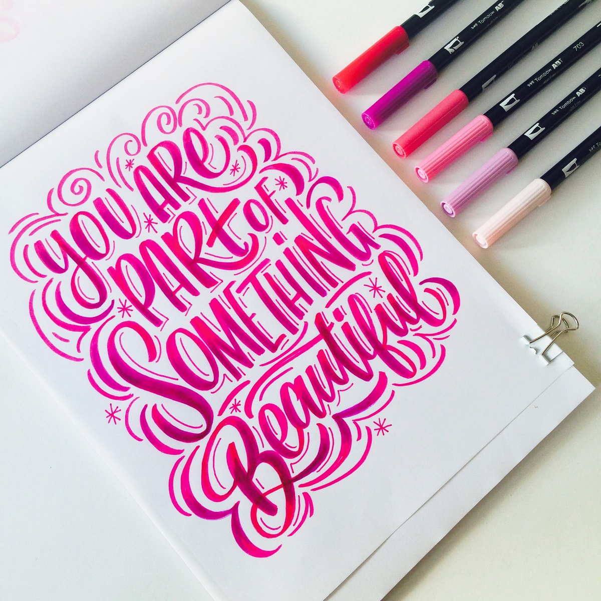 hand lettering tombow