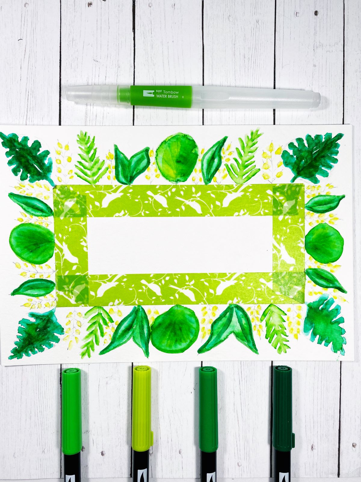 Create a Tropical Watercolor Invitation with @tombow and @aheartenedcalling #tombow #watercolor