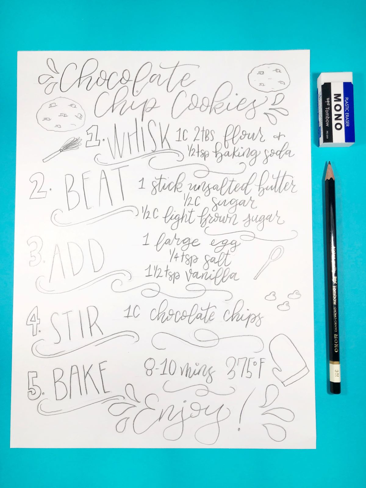 Create a Recipe Art Print with @tombow and @aheartenedcalling #tombow #recipe art