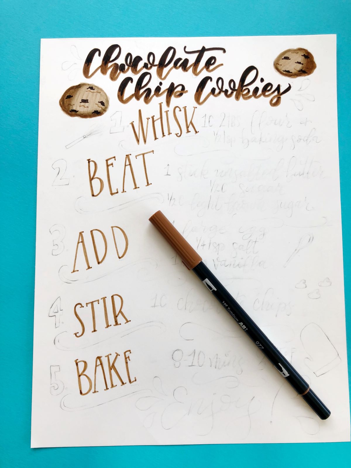 Create a Recipe Art Print with @tombow and @aheartenedcalling #tombow #recipe art