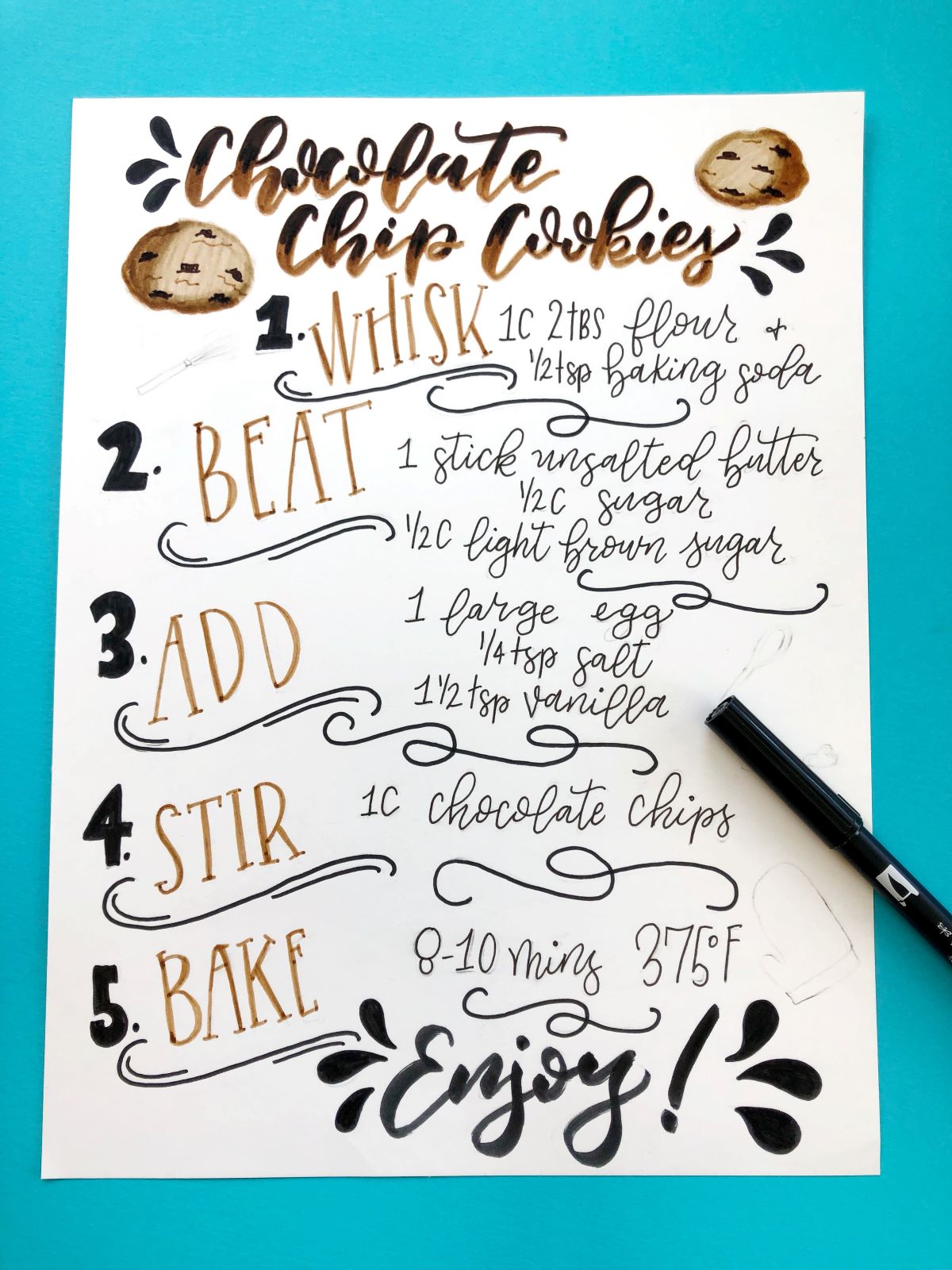 Create a Recipe Art Print with @tombow and @aheartenedcalling #tombow #recipe art