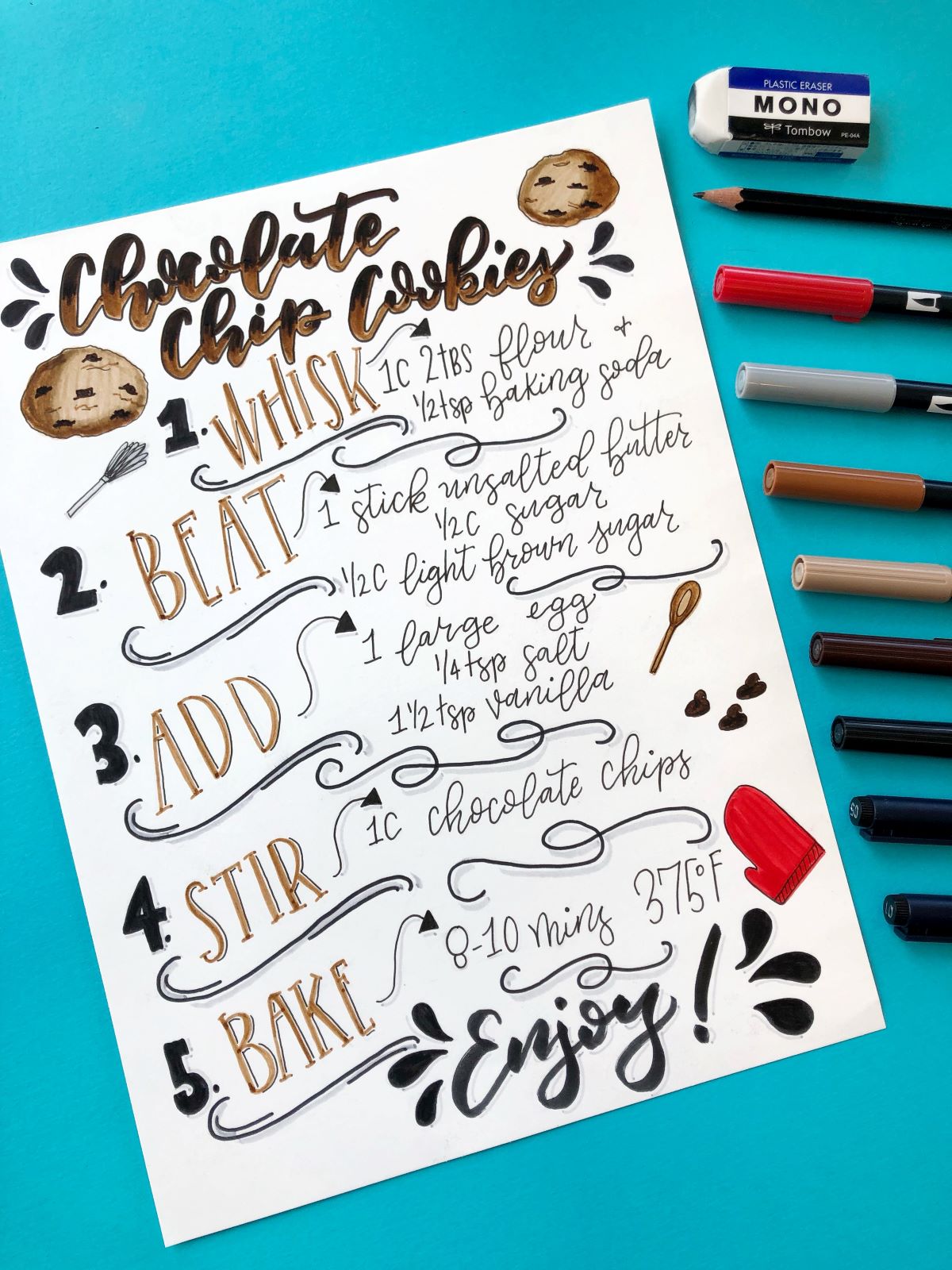 Create a Recipe Art Print with @tombow and @aheartenedcalling #tombow #recipe art