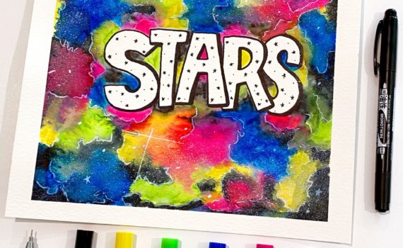 Create A Bright & Colorful Galaxy With Tombow Dual Brush Pens! #tombowusa #watercolor