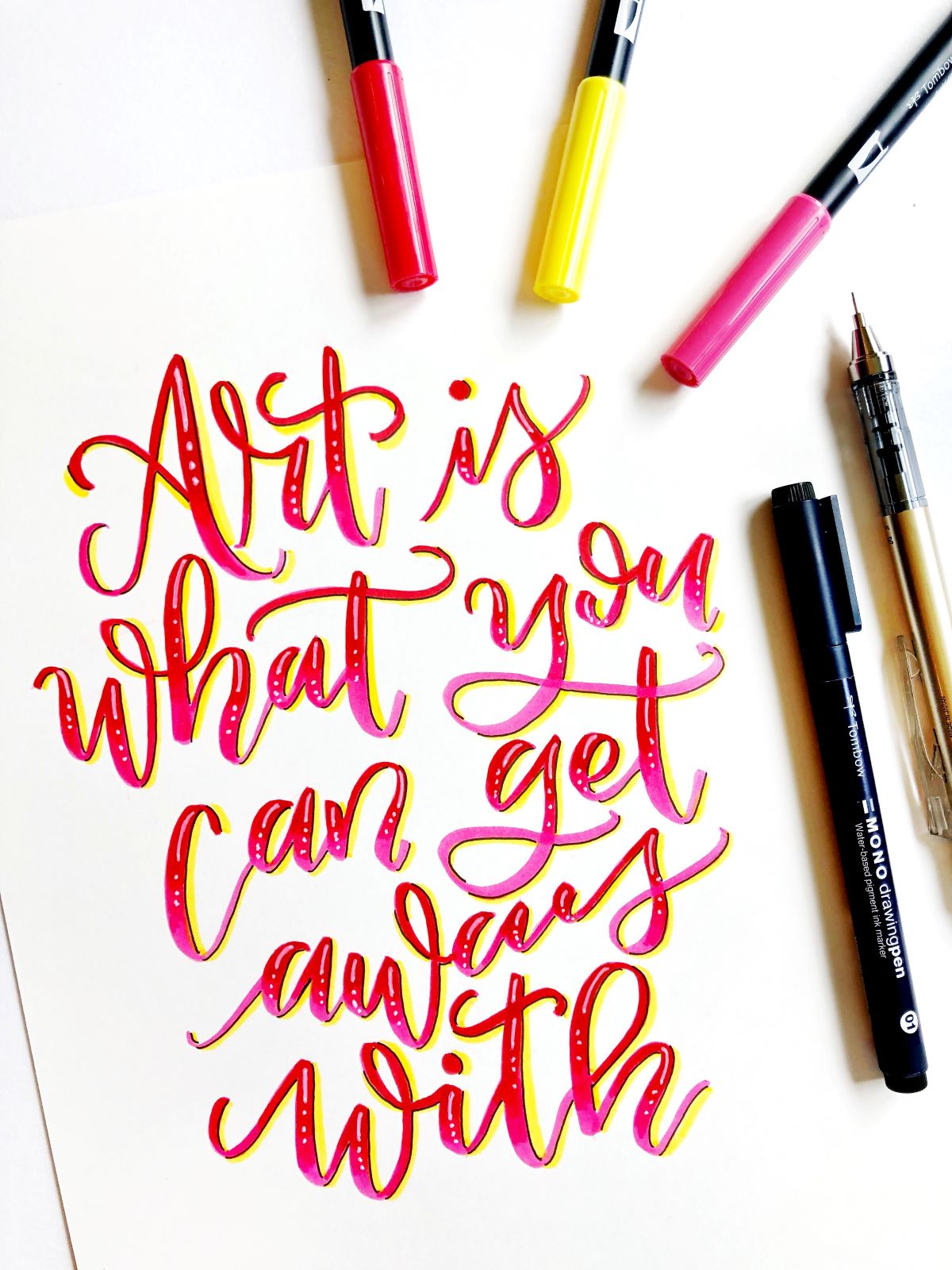 Create Pop Art Inspired Lettering with @tombowusa and @aheartenedcalling. #tombow #lettering