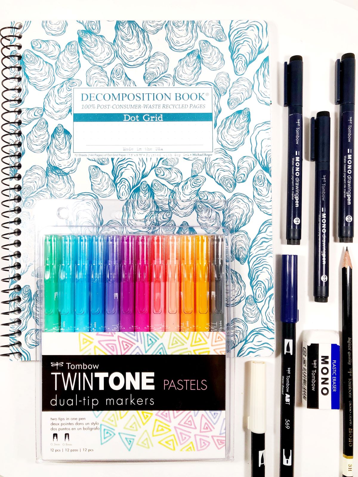 Create a Birthday Tracker with Tombow and Decomposition Book. #tombow #journal