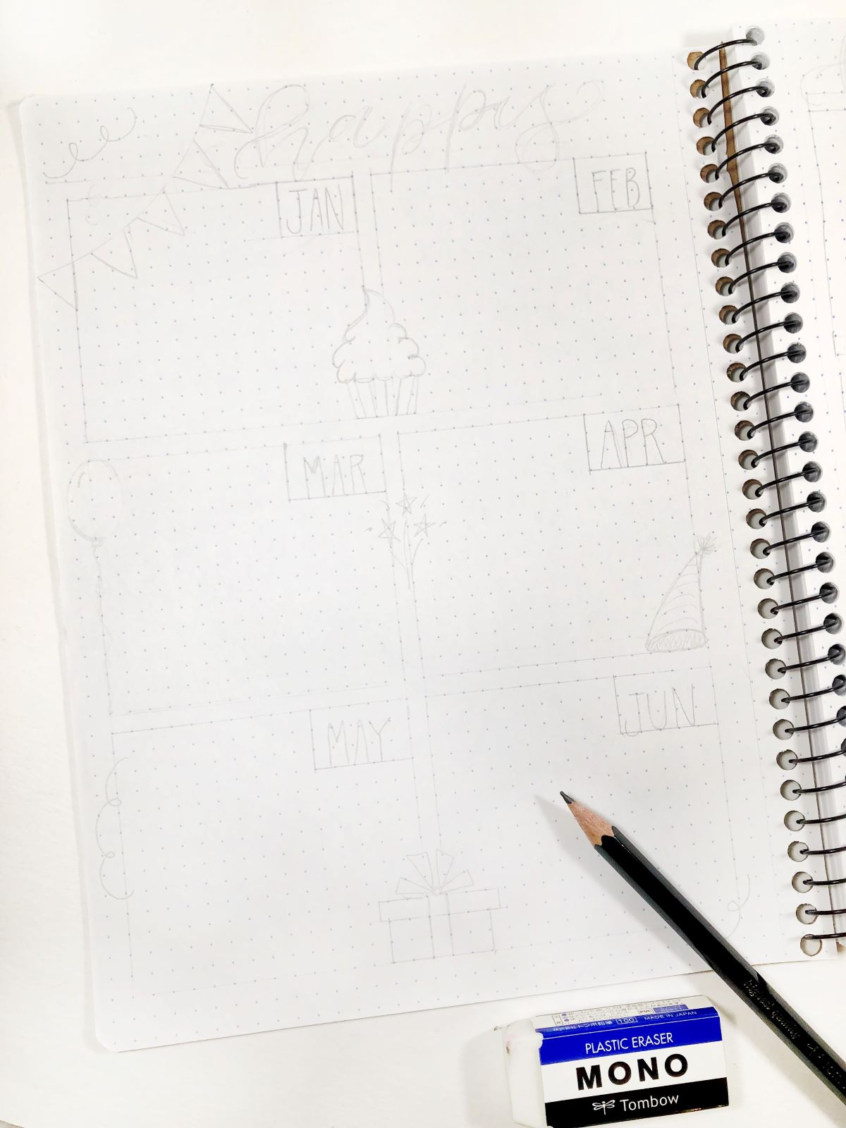 Create a Birthday Tracker with Tombow and Decomposition Book. #tombow #journal