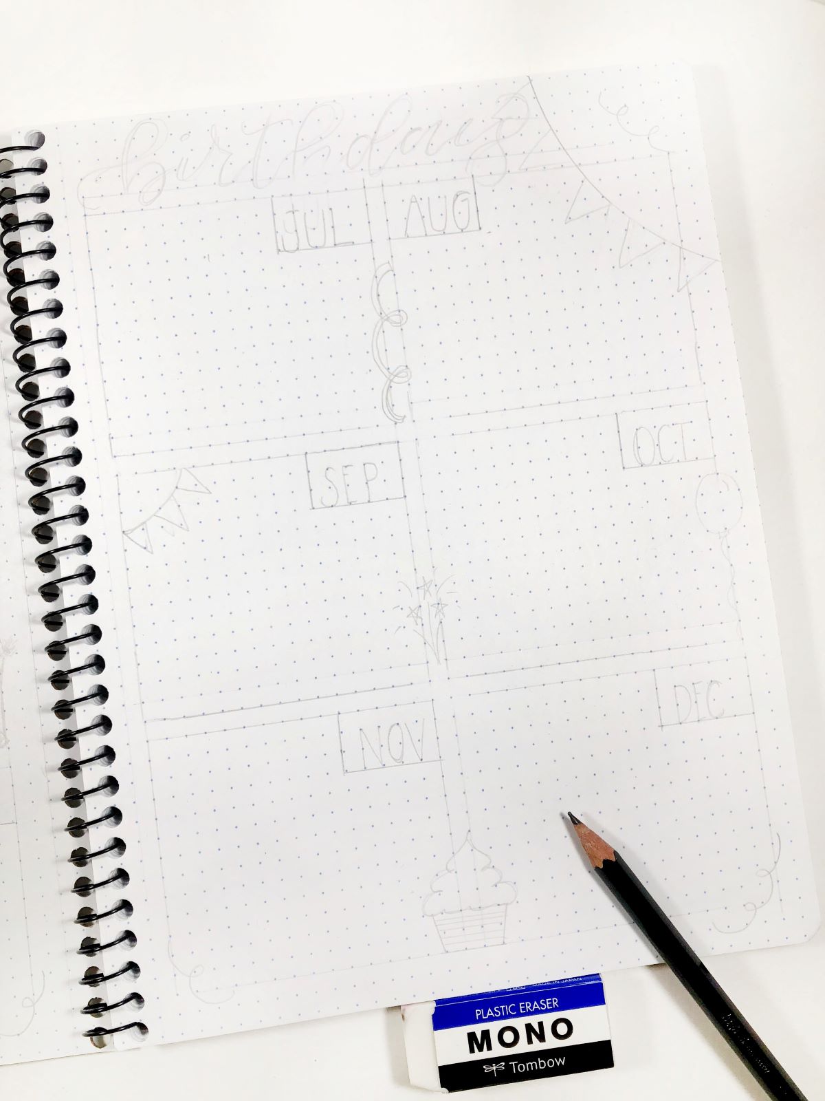 Create a Birthday Tracker with Tombow and Decomposition Book. #tombow #journal