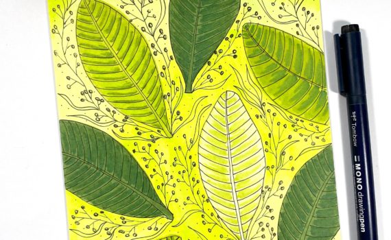 Create A Leaf Pattern Using Tombow's ABT PRO Alcohol-Based Markers! #tombow