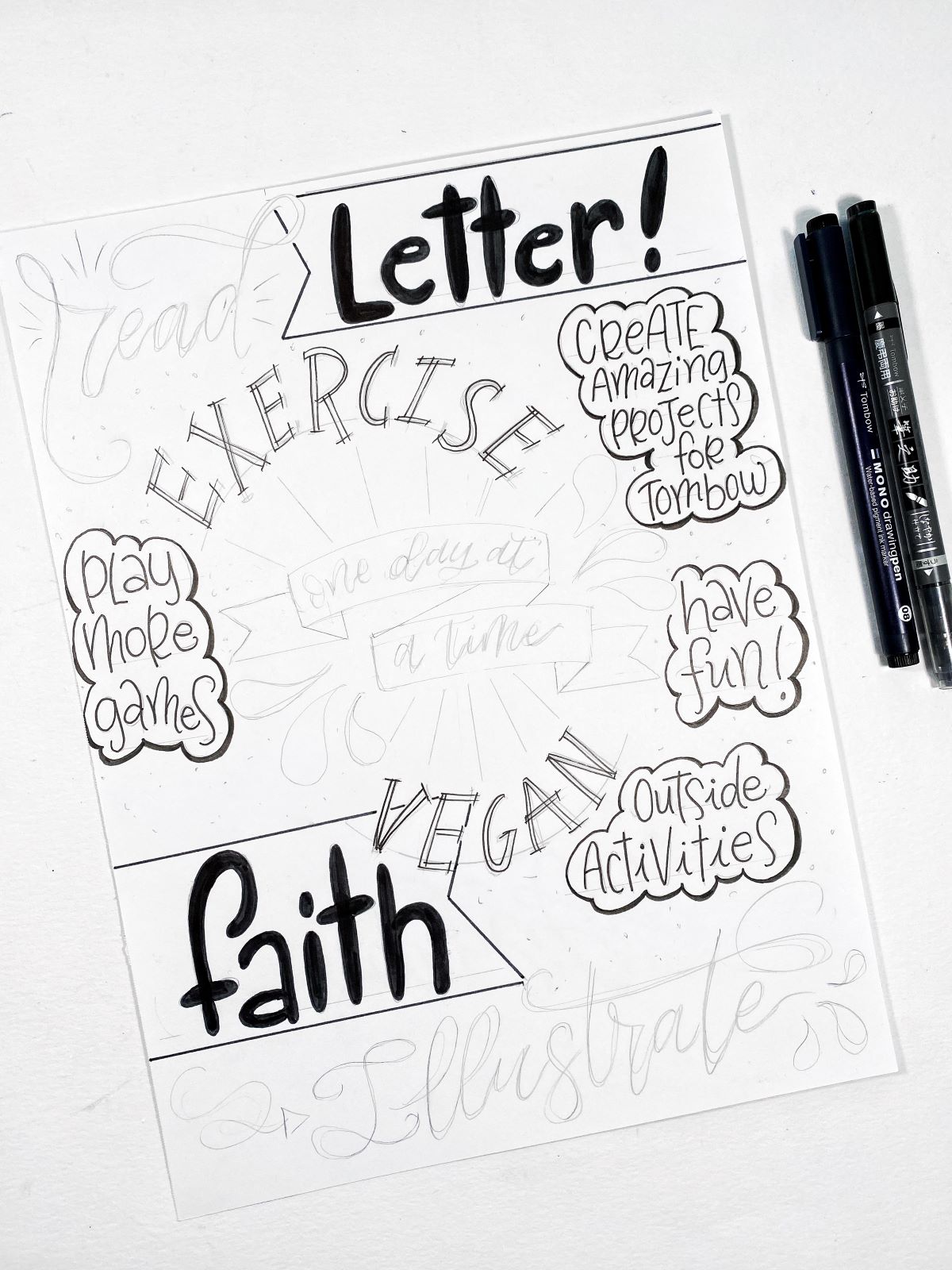 Create a New Year Word Collage with Tombow and @aheartenedcalling #tombow #newyear