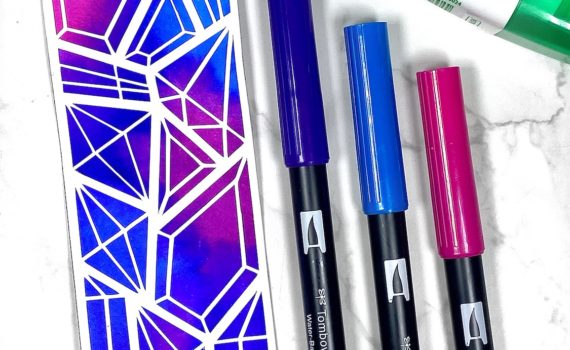 Learn how to make a bookmark using Tombow MONO Multi Liquid Glue and Dual Brush Pens. Tutorial by Marcella Astore #nationalcraftmonth #tombowusa