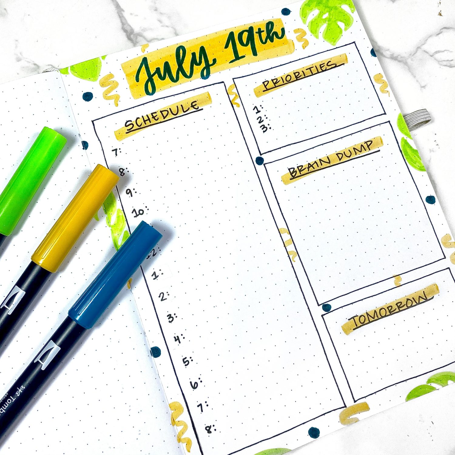 Bullet Journal Layout With New Dual Brush Pens - Tombow USA Blog