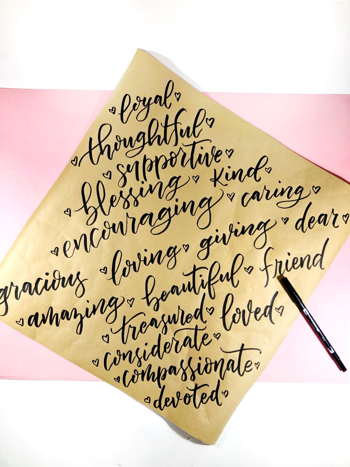 Create a Hand Lettered Mother's Day Bouquet Wrap with @aheartenedcalling #tombow #mothersday