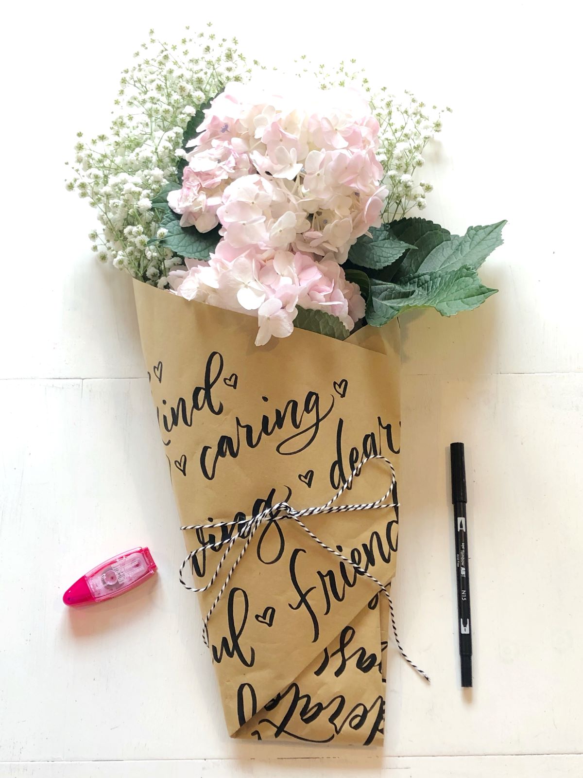 Create a Hand Lettered Mother's Day Bouquet Wrap with @aheartenedcalling. #tombow #mothersday