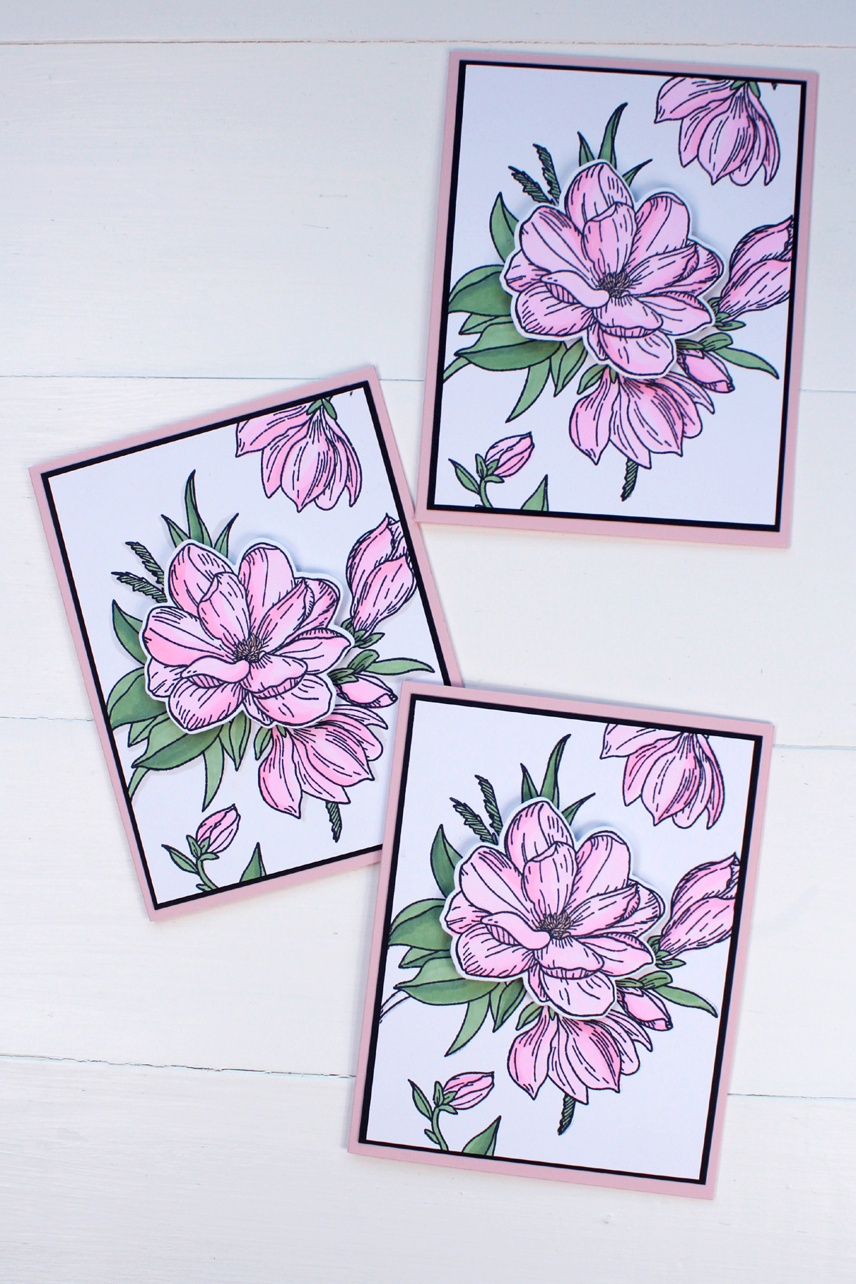How to make a stunning handmade floral card using Waffle Flower stamps and dies plus Tombow ABT PRO Alcohol Ink Markers.
