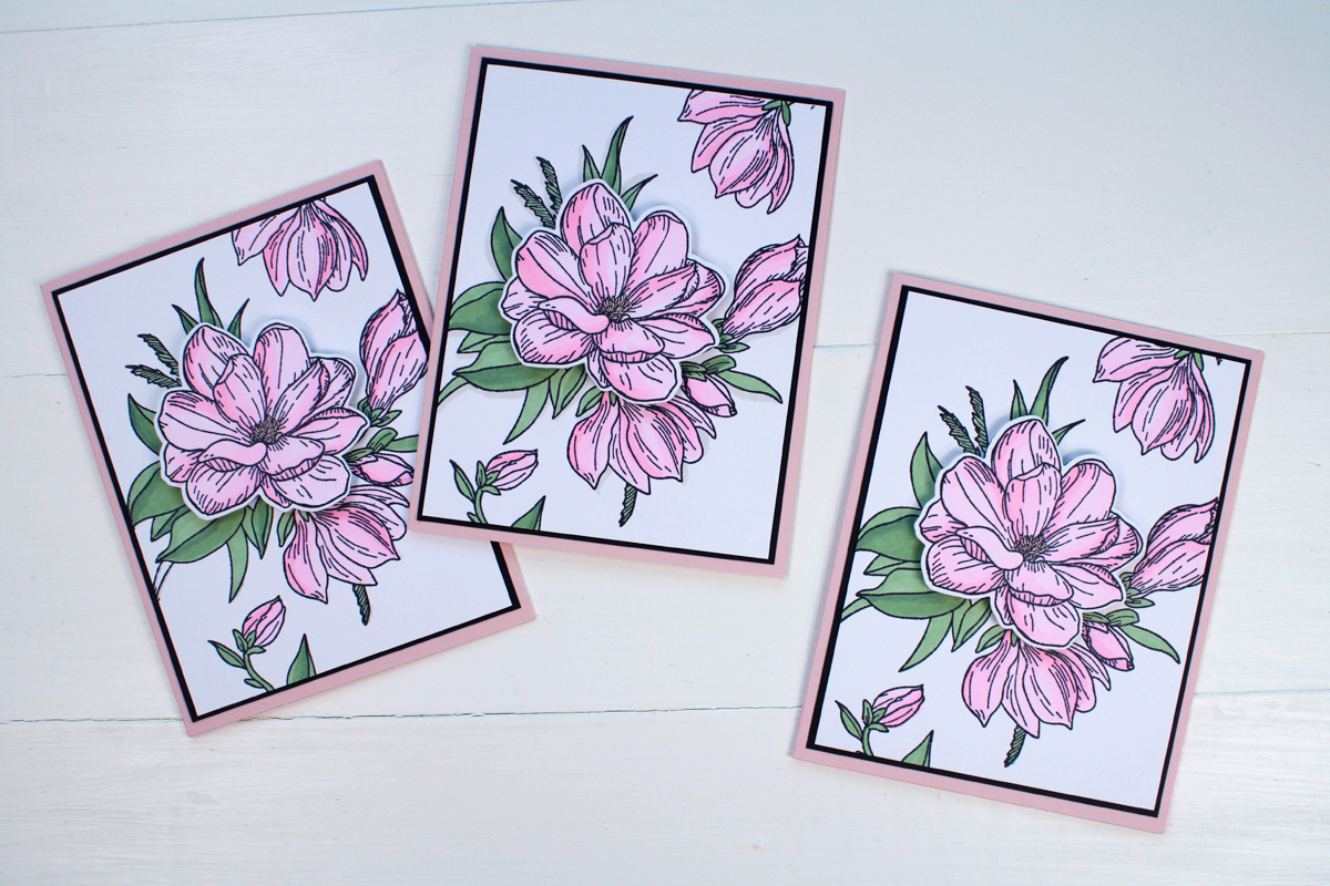 How to make a stunning handmade card using Waffle Flower stamps and dies plus Tombow ABT PRO Alcohol Ink Markers.