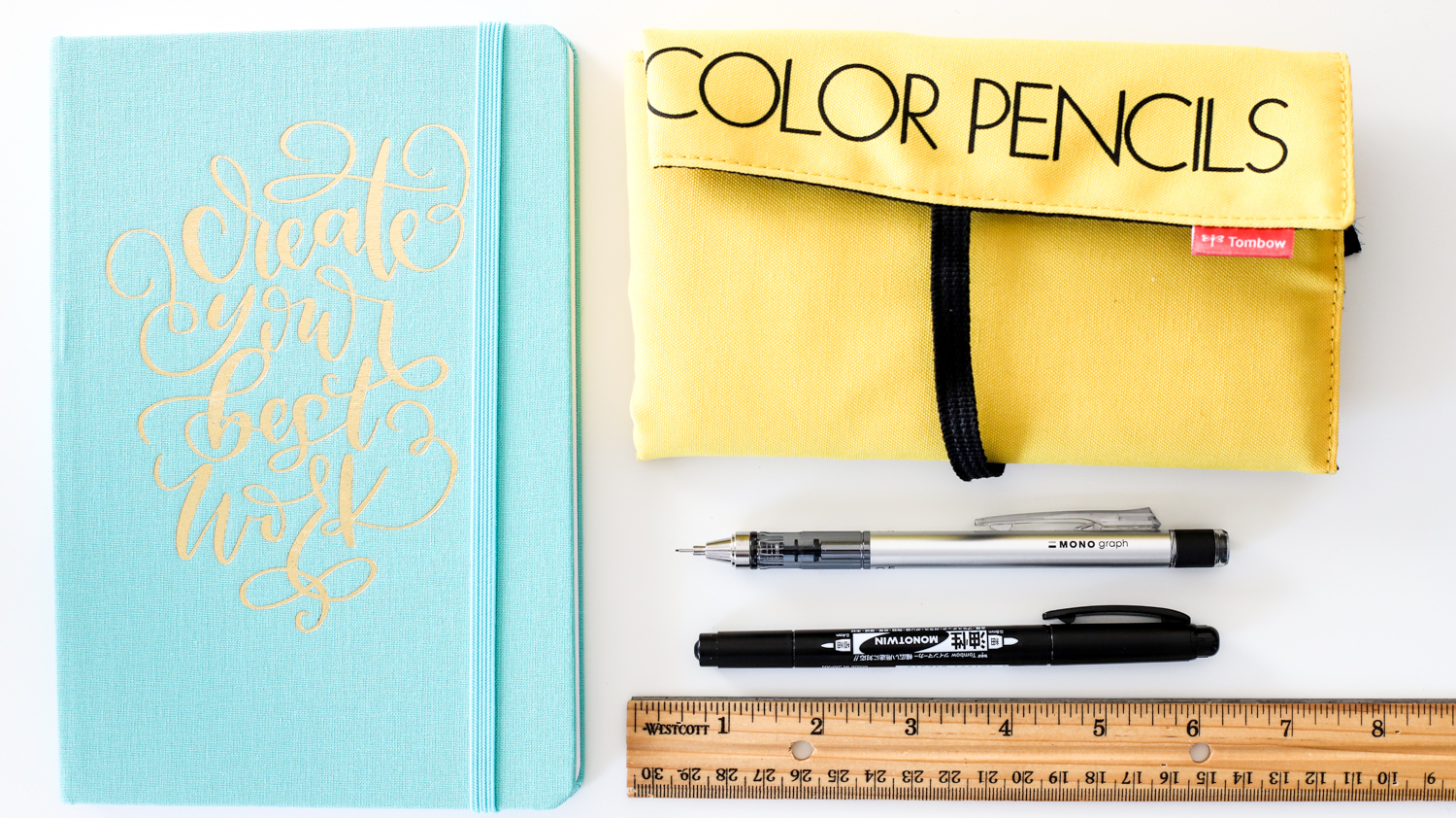 How to create an Ombre Cornered Journal with 1500 Colored Pencils by Danielle Webb @sprinklesofzeal #Journaling #coloredpencils #tombowusa #Lettering