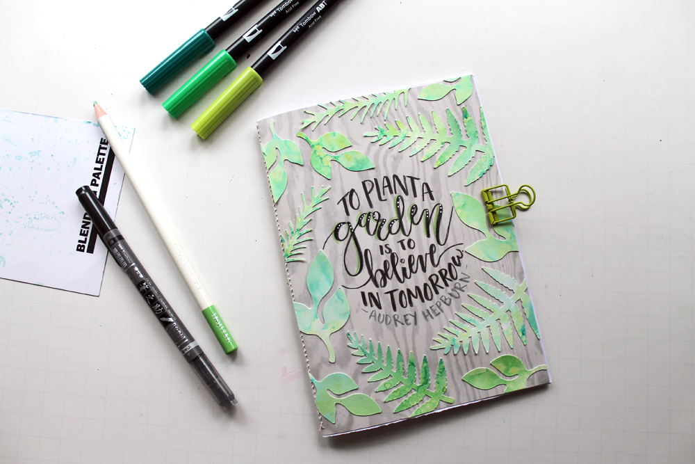 Make a garden journal inspired by @pantonecolor 's color of the year 2017, Greenery, using @tombowusa products and this tutorial by @Punkprojects