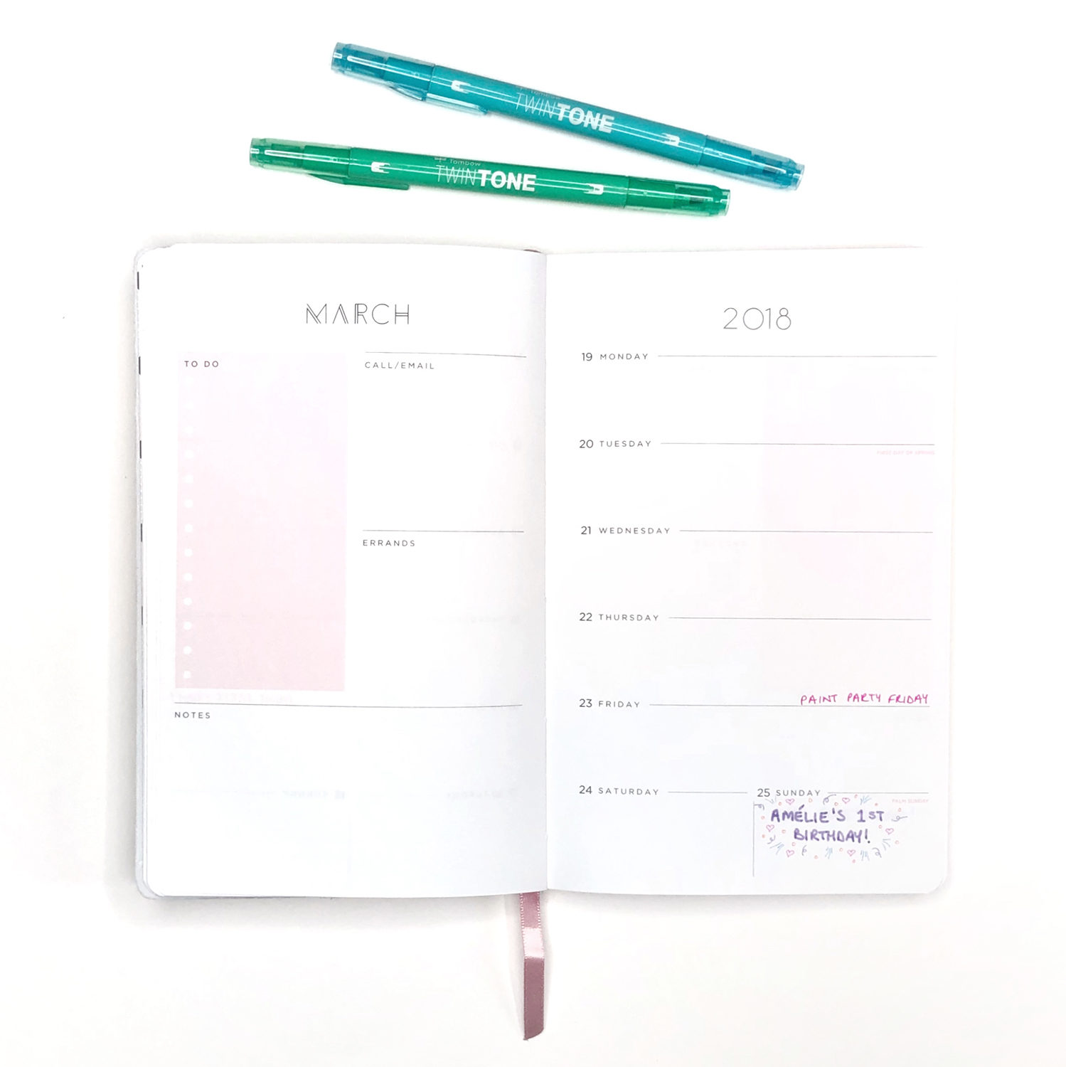 How to add pretty patterns to your planner with Tombow