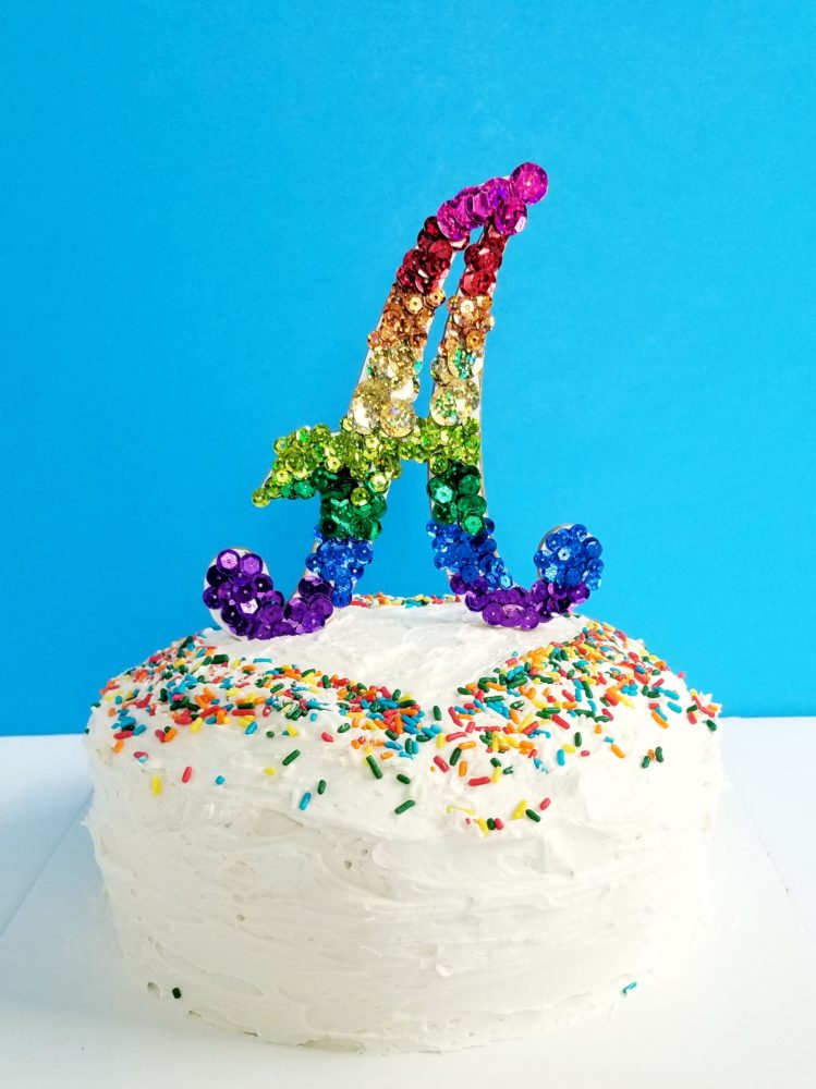 Create your own Rainbow Birthday Cake Topper with @tombowusa MONO Liquid Aqua Glue with @graceannestudio. #tombow2019dt