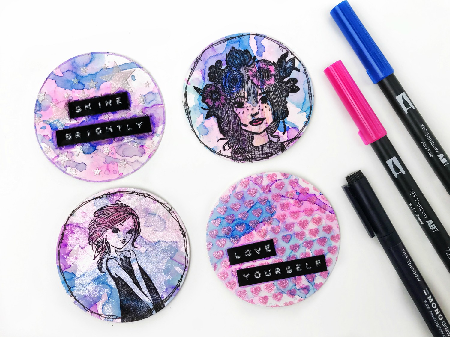 Artist Trading Coins Tutorial @serena_bee #tombowusa #dualbrushpens #artisttradingcoins