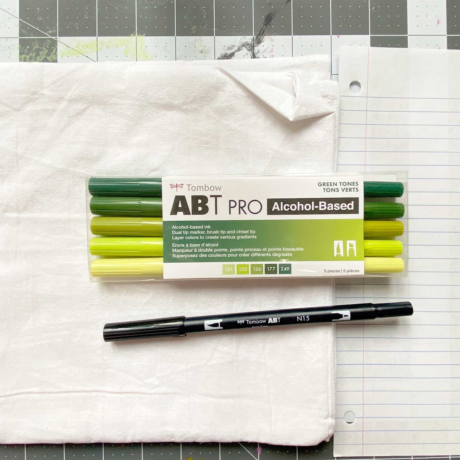 ABT PRO Alcohol Based Art Markers, Green Tones, 5-Pack