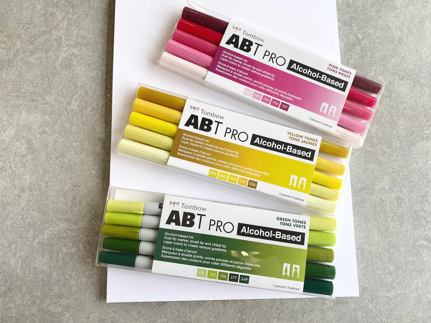 ABT PRO Alcohol Based Art Markers, Green Tones, 5-Pack