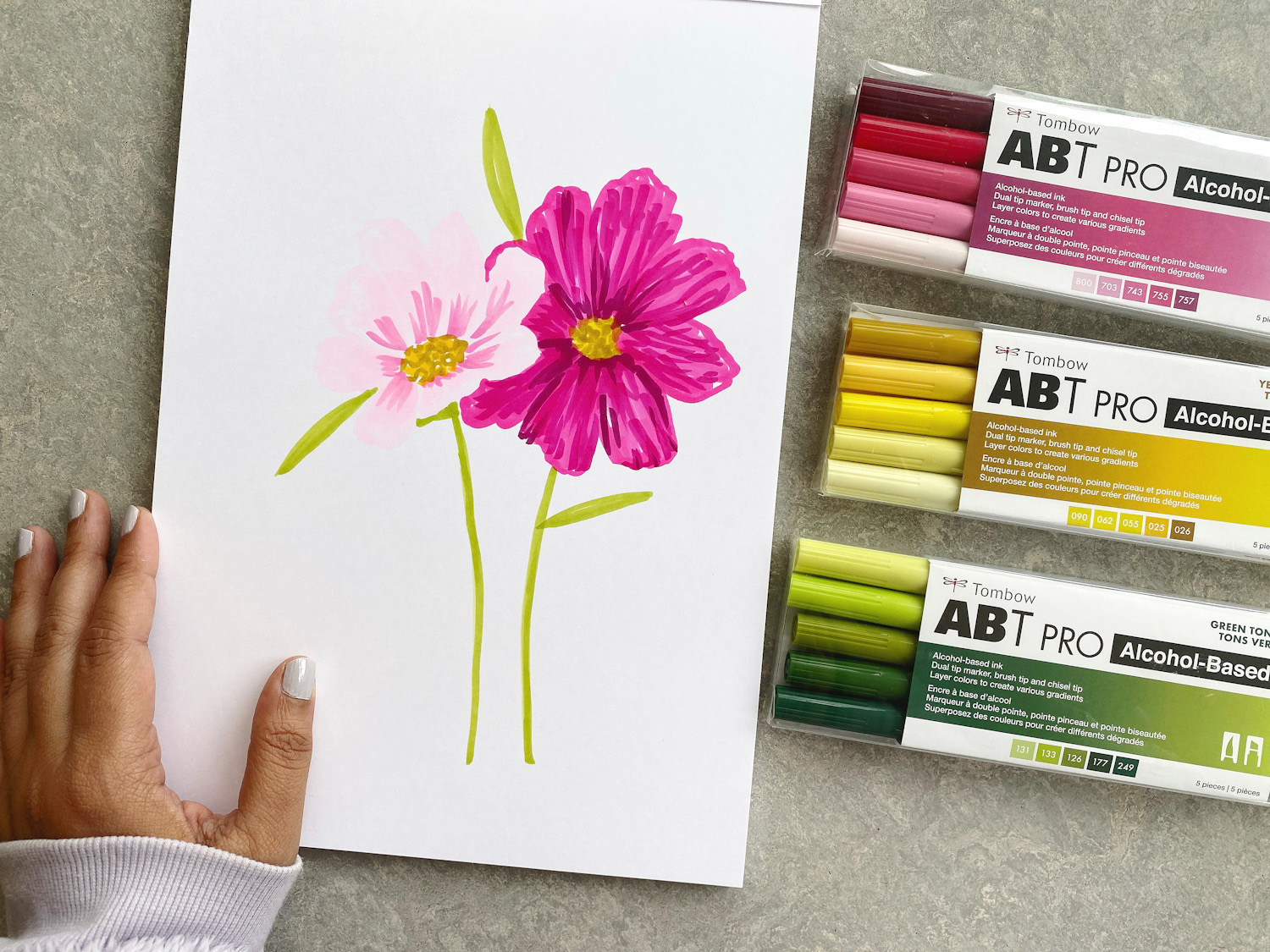 ABT PRO Alcohol-Based Art Markers, Yellow Tones, 5-Pack