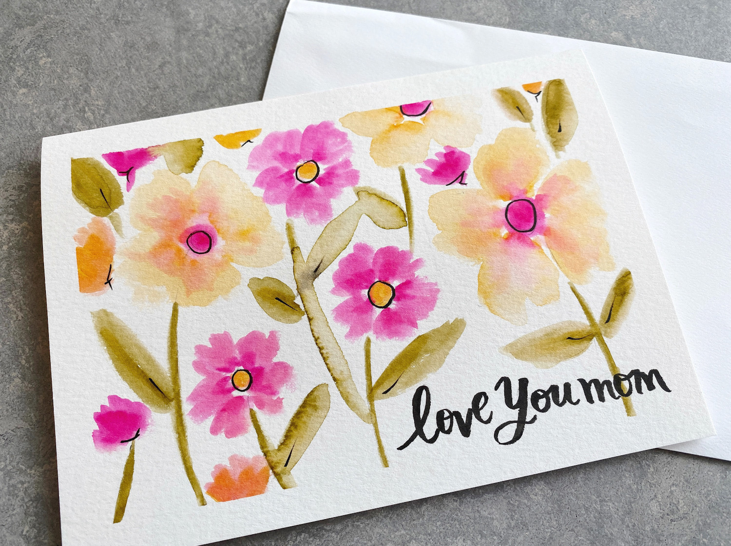 Make this: Wax Resist Watercolor Mother's Day Card