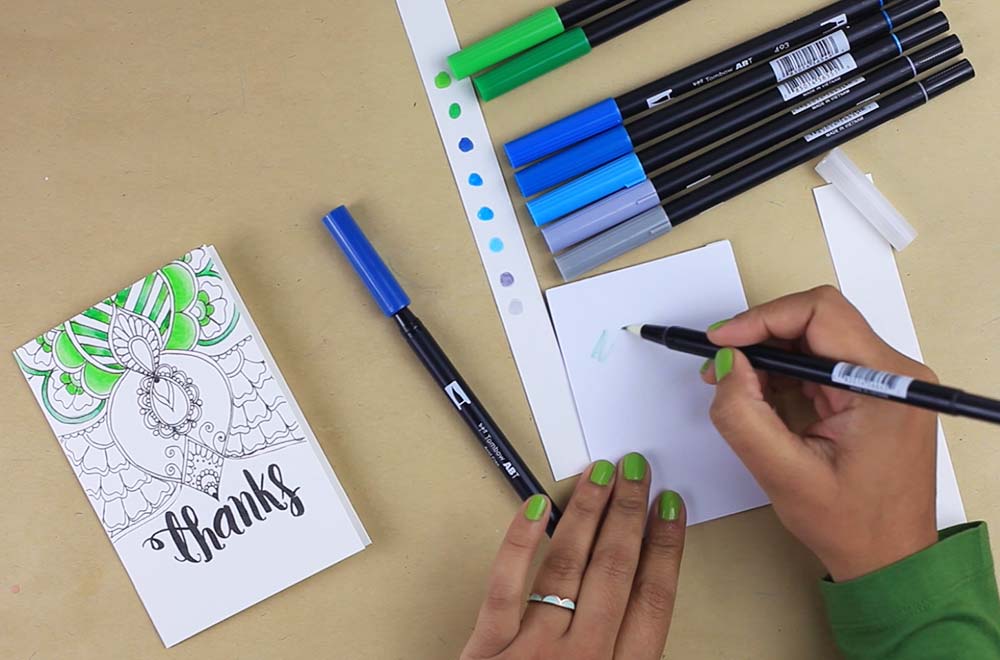 Coloring with Tombows, Adult Coloring Page TimeLapse