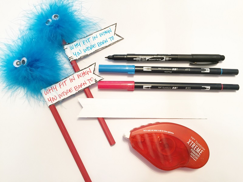Tombow Cat in the Hat Pencils and Holder by Beth Watson