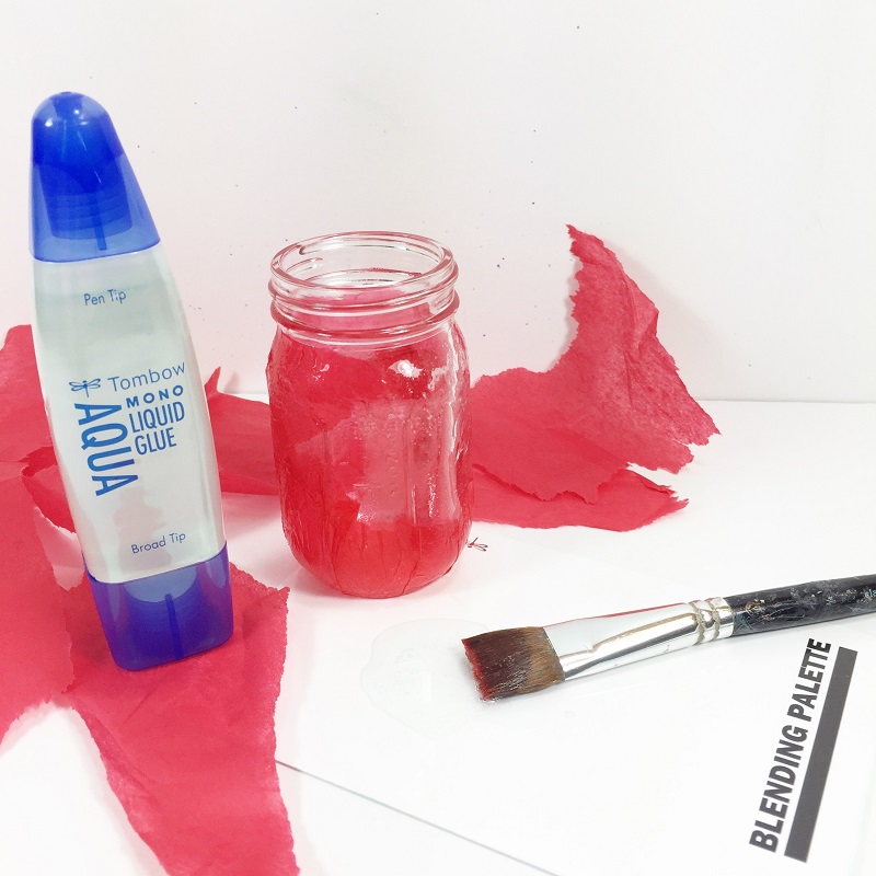 Sealing a diamond painting with Tombow aqua liquid glue 