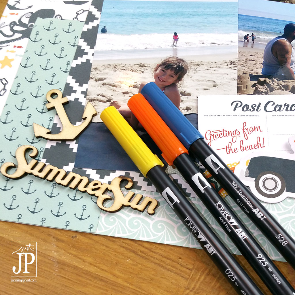 Tombow Markers will color wood veneer shapes for Scrapbooking JPriest