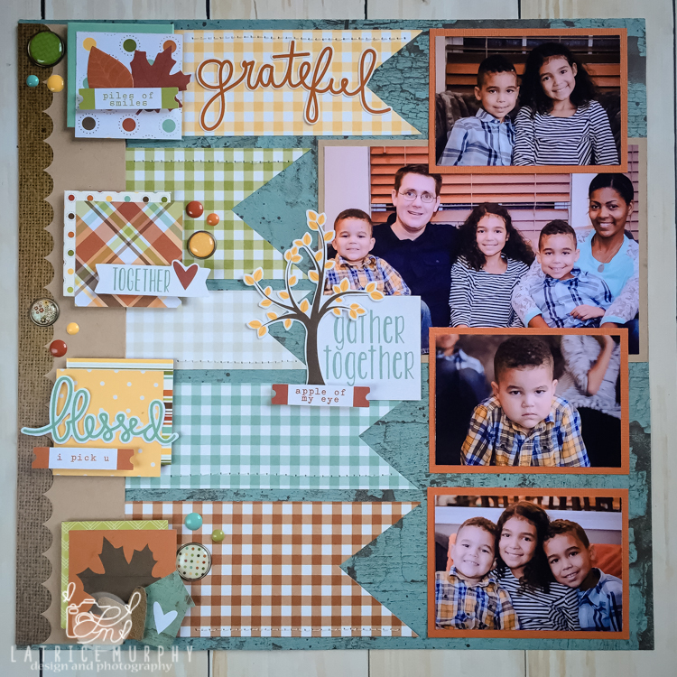 Fun Fall Scrapbook Page Layout with Simple Stories Pumpkin Spice