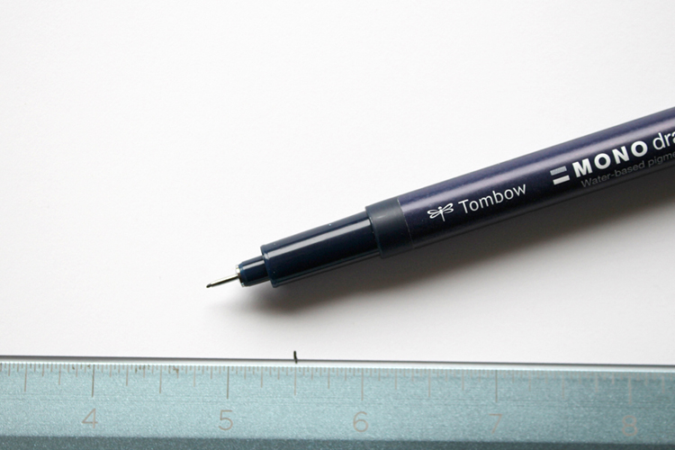 Use the Tombow Mono Drawing Pen to measure and mark the quadrants for a New Year Resolution quadrant chart DIY.